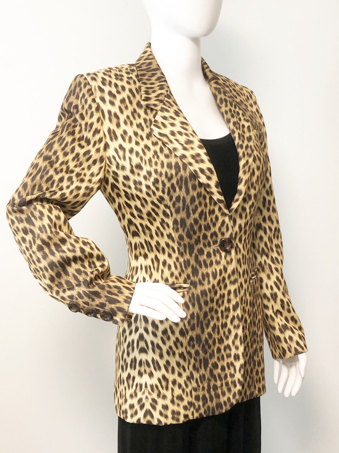 Vintage Cache Blazer Animal Print Jacket Leopard Print - Etsy