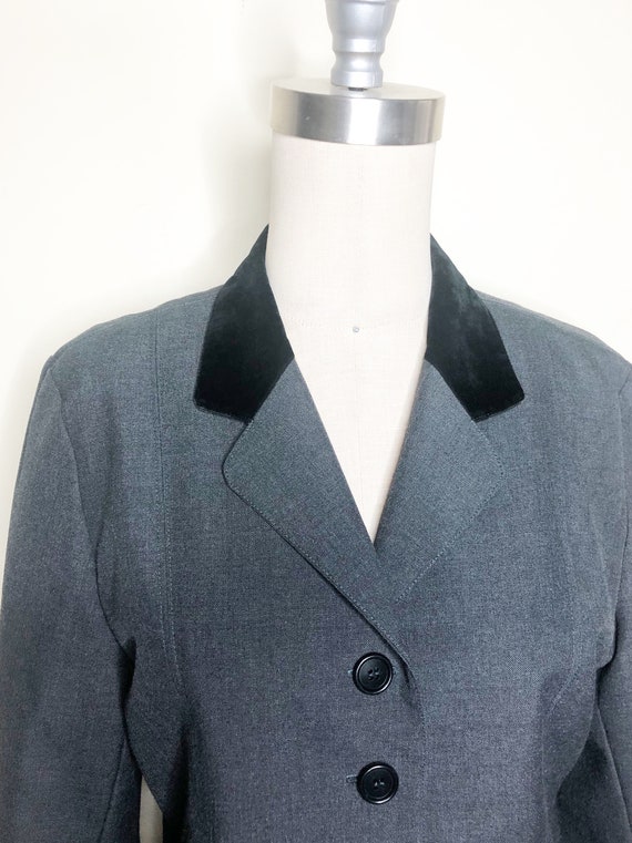 Vintage charcoal gray riding jacket, wool blazer,… - image 1