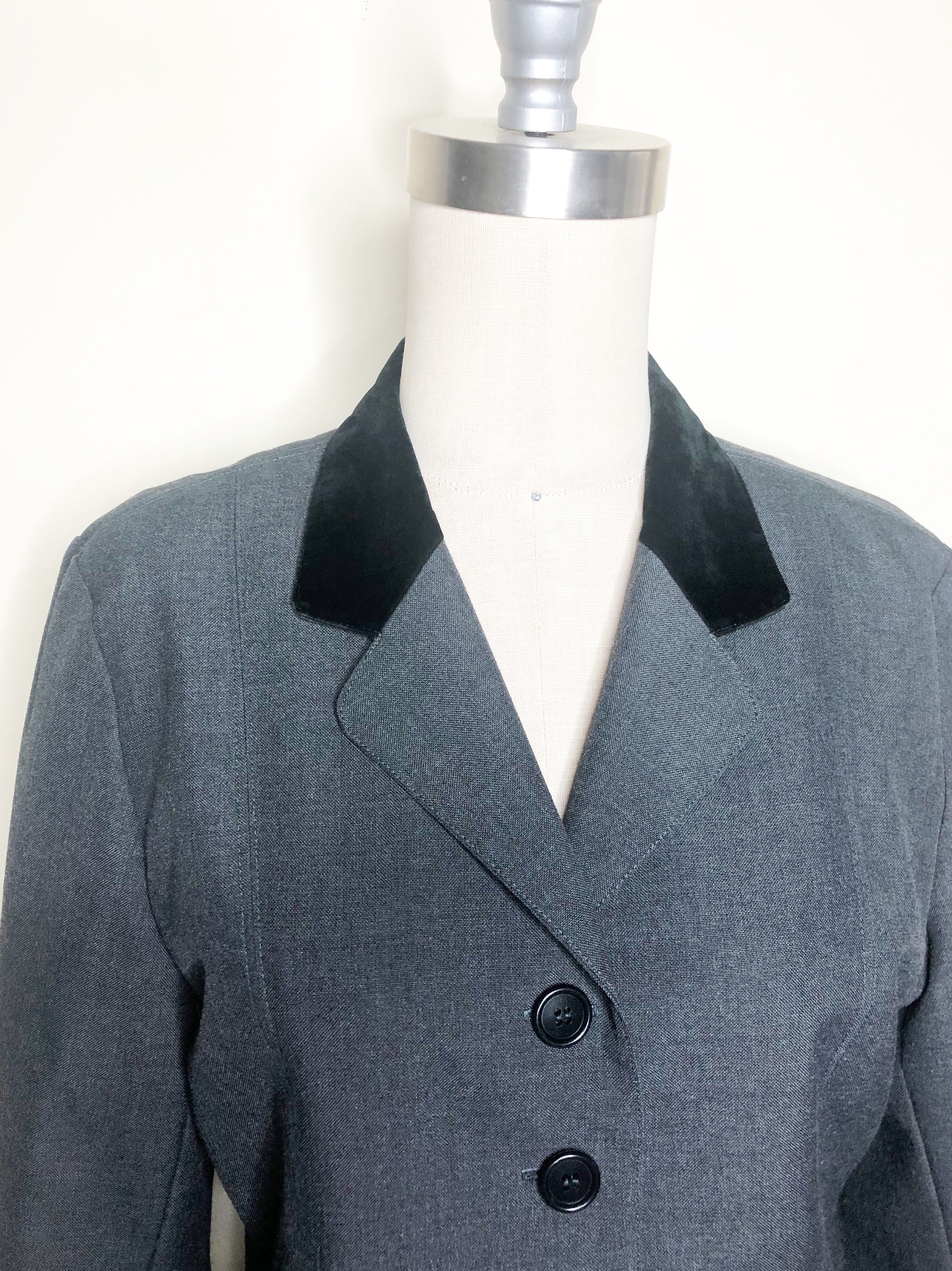 DESIGN - Camicia giacca oversize squadrata blu navy con colletto in velluto a coste
