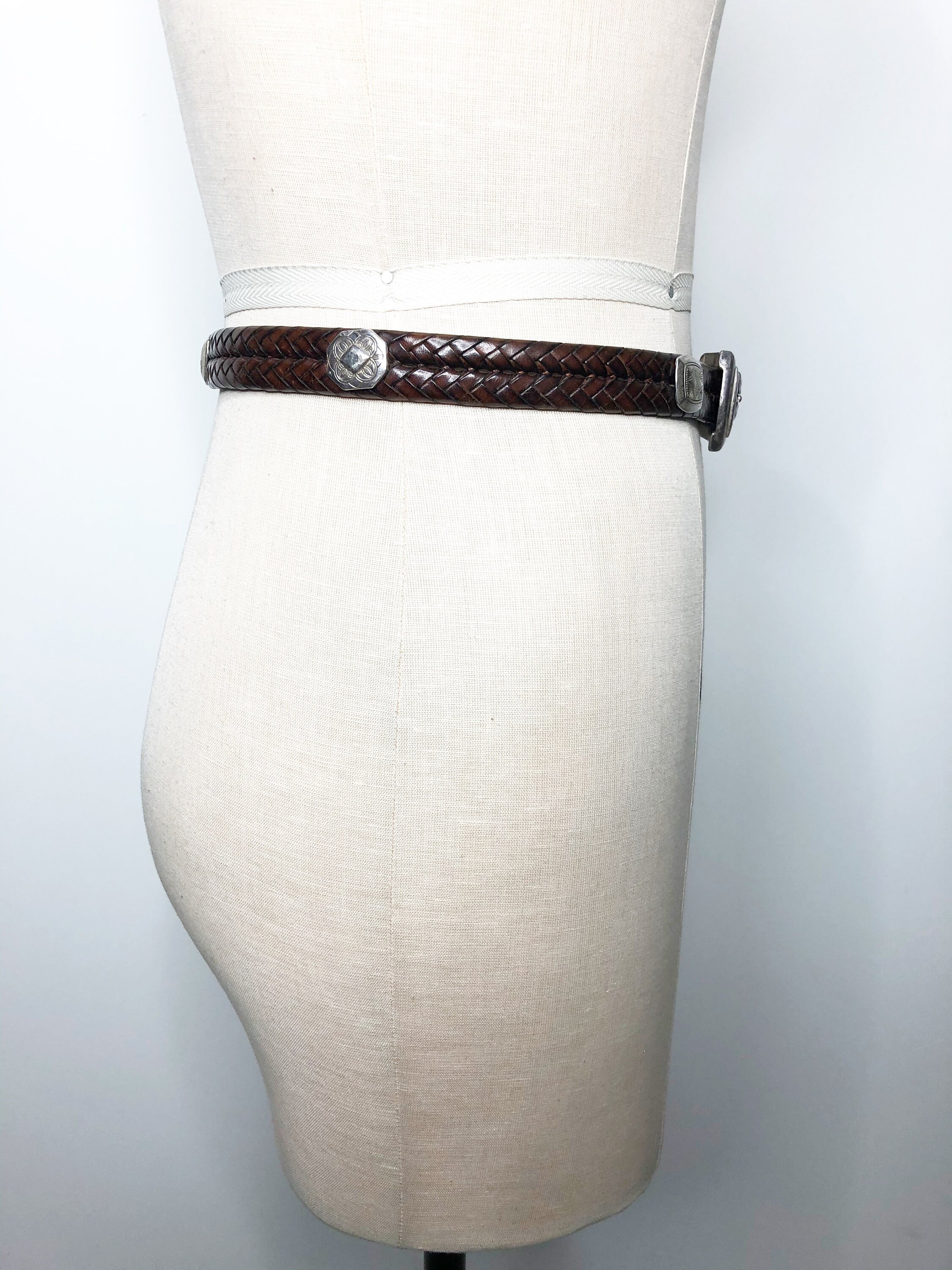 Vintage Brighton Belt Woven Brown Leather Belt Size M 30 - Etsy
