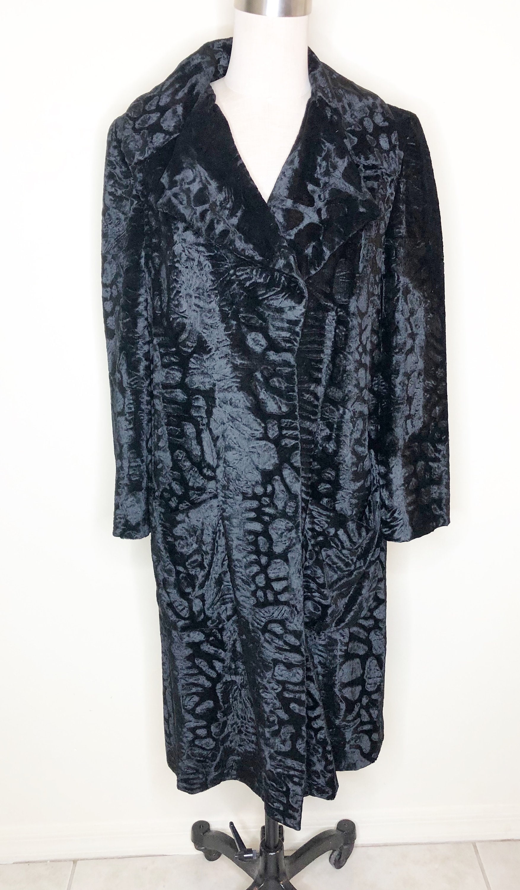 Vintage Faux Fur Black Coat Ben Kahn Fur Coat Russel - Etsy