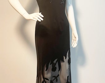 chinese dress ladies Weslyn Black Satin Lace High Slit Dress