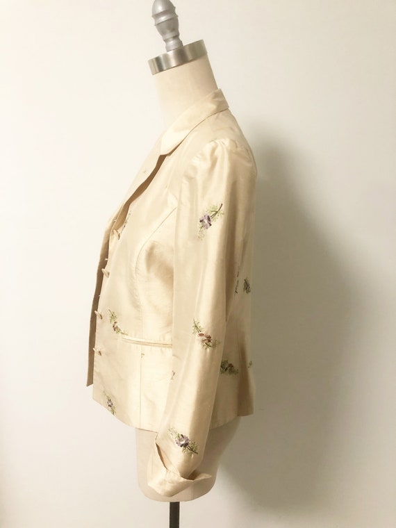 Vintage silk blazer, embroidered silk blazer, mad… - image 5