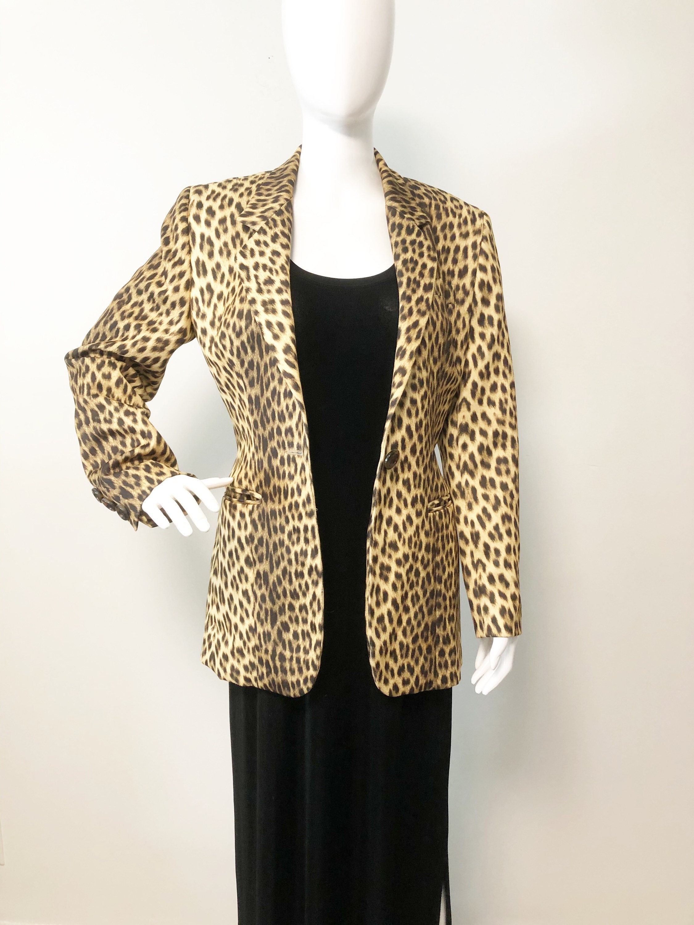 Vintage Soft Camel (Cheetah Lined) Blazer Jacket
