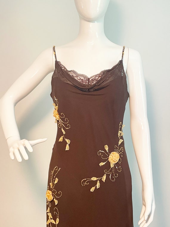 Vintage Mixit silk dress, handkerchief hemline, em