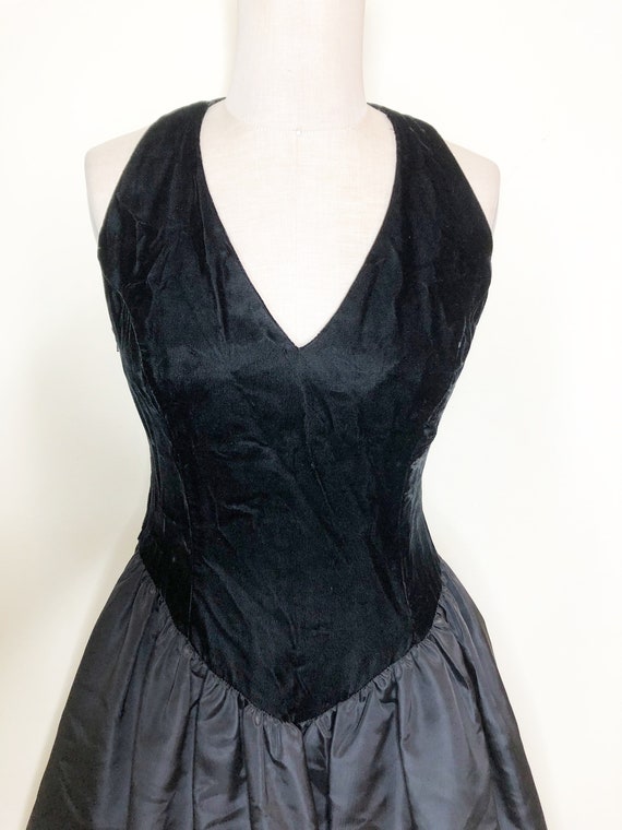 Gunne Sax black velvet, taffeta dress, Jessica McC