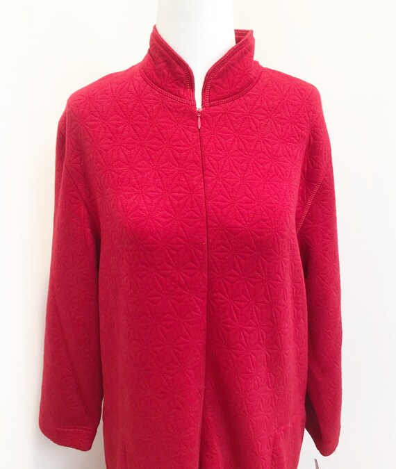 Vintage red quilted, zip - Gem