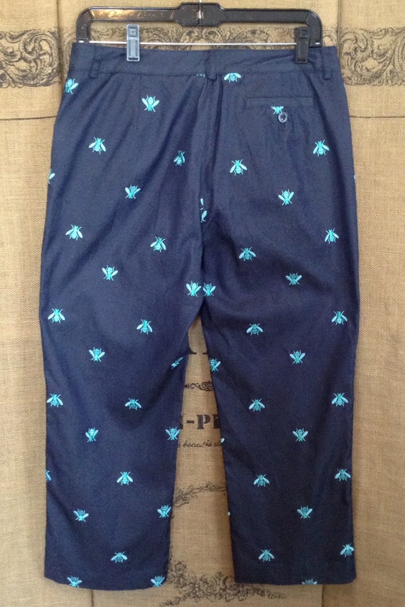 Vintage Lilly Pulitzer pants,  bee capri pants, p… - image 2