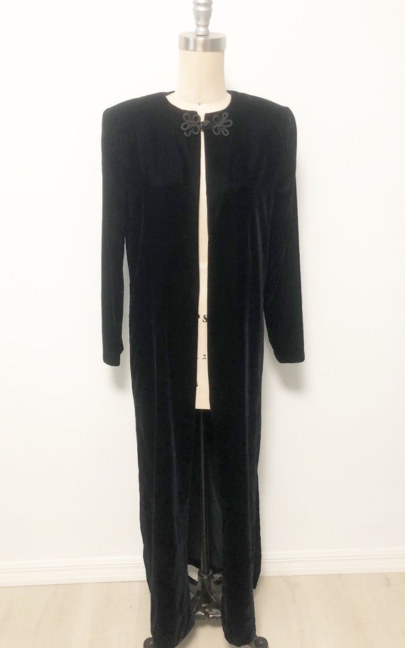 Vintage black velvet jacket, opera length velvet c