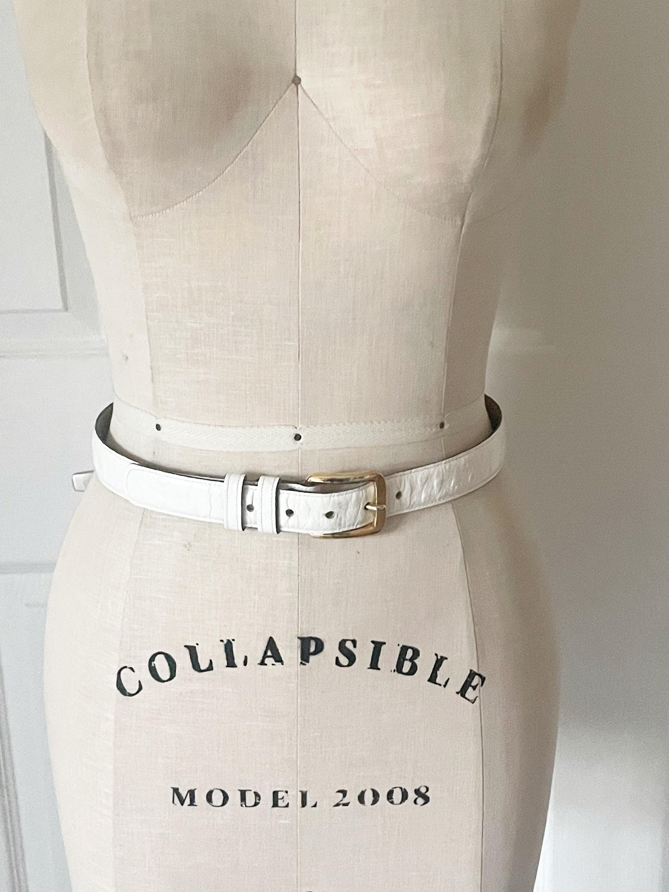 Vintage Anne Klein Women\'s Cream‎ gold Embroidered leather belt Anne Klein Stretch Waist Belt | HSN main image 4