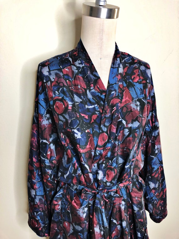 Isaac Zelcer silk robe, kimono robe, one size silk