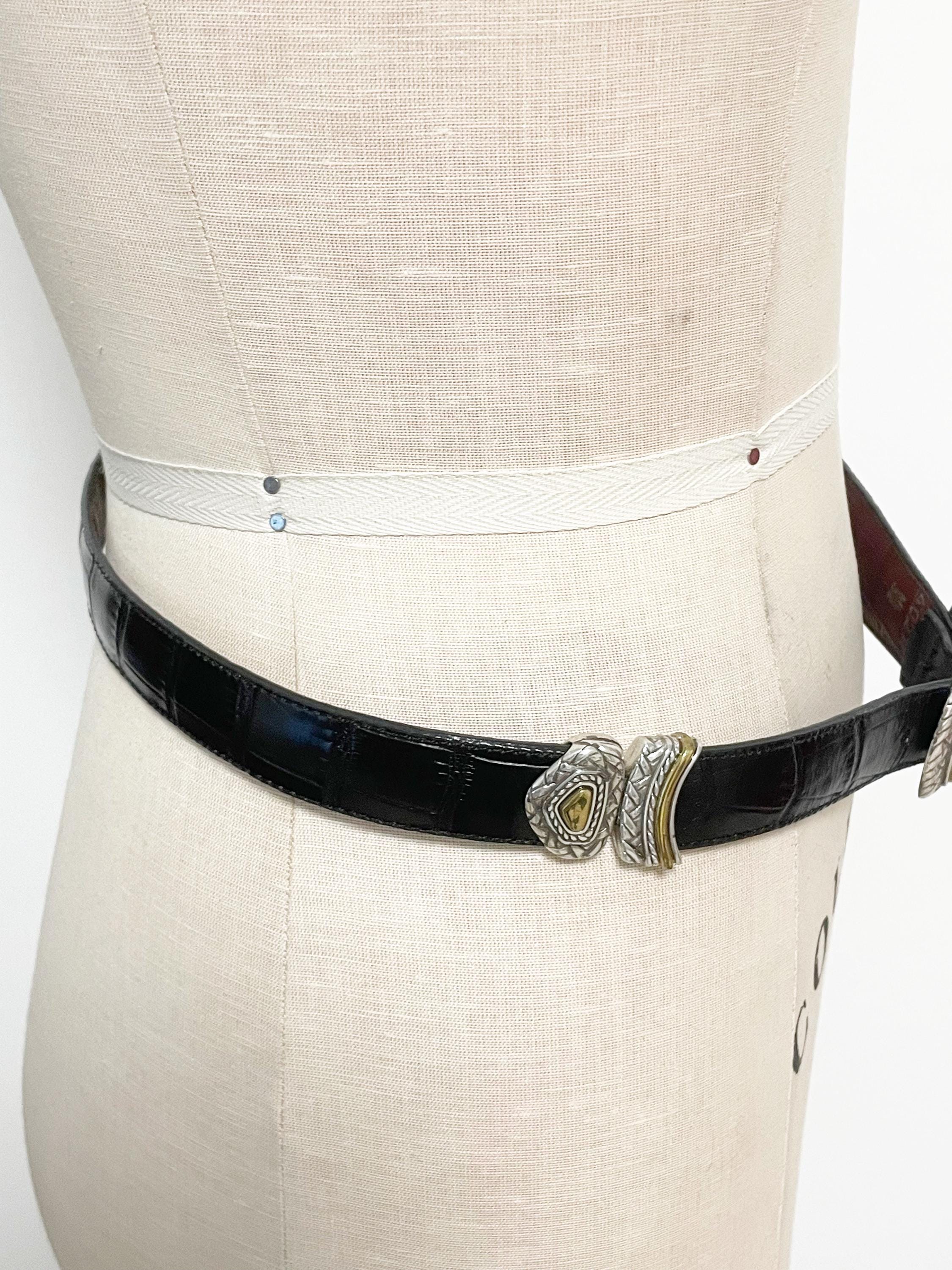 Vintage Brighton Reversible Leather Belt, Brown Belt, Black  display picture 3