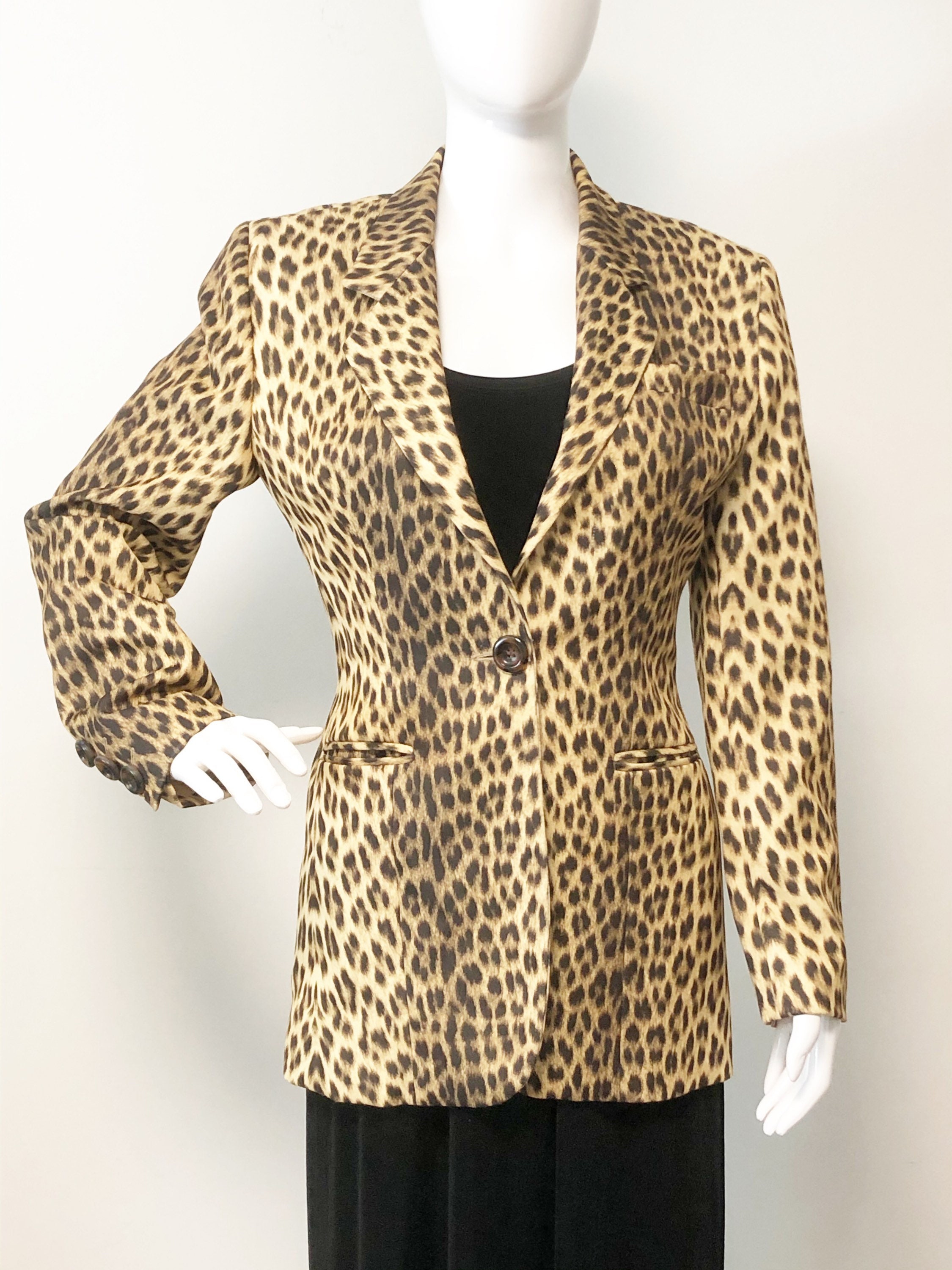 Vintage Cache Blazer Animal Print Jacket Leopard Print - Etsy