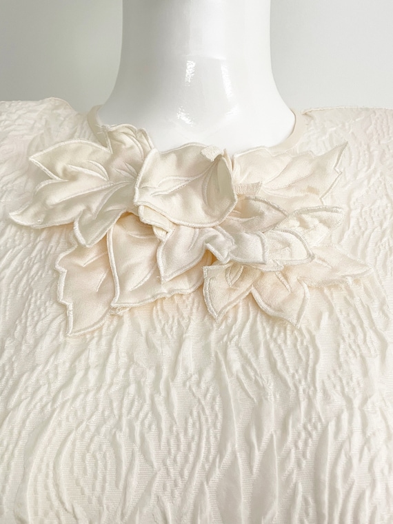 Vintage Escada silk textured blouse, appliqued to… - image 1