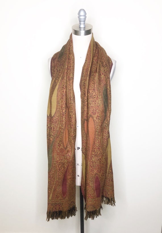 Vintage paisley wrap, scarf, Paisley wrap, wool w… - image 5