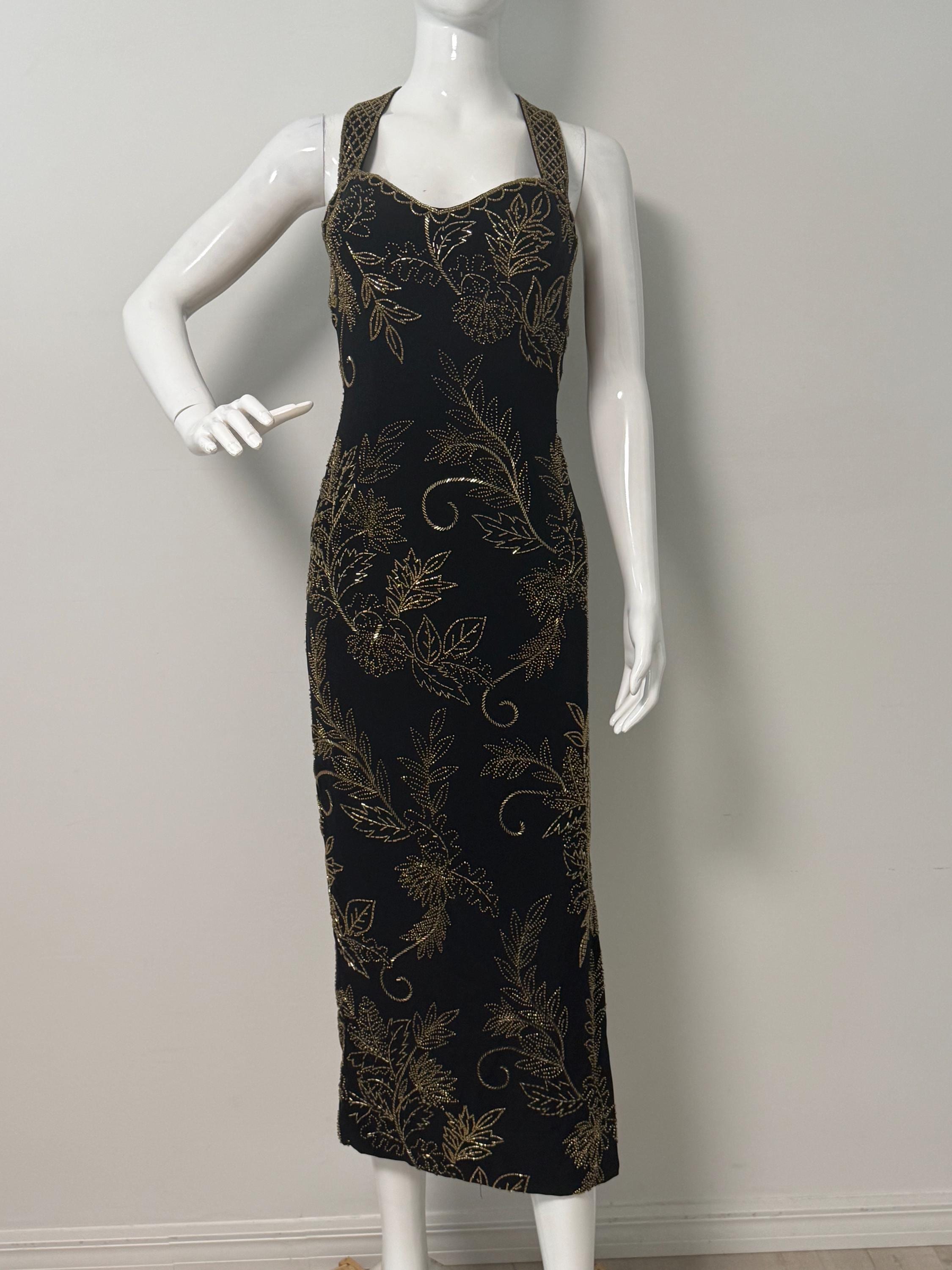 oleg cassini sage beaded dress Cydney Beaded Maxi Dress main image 1