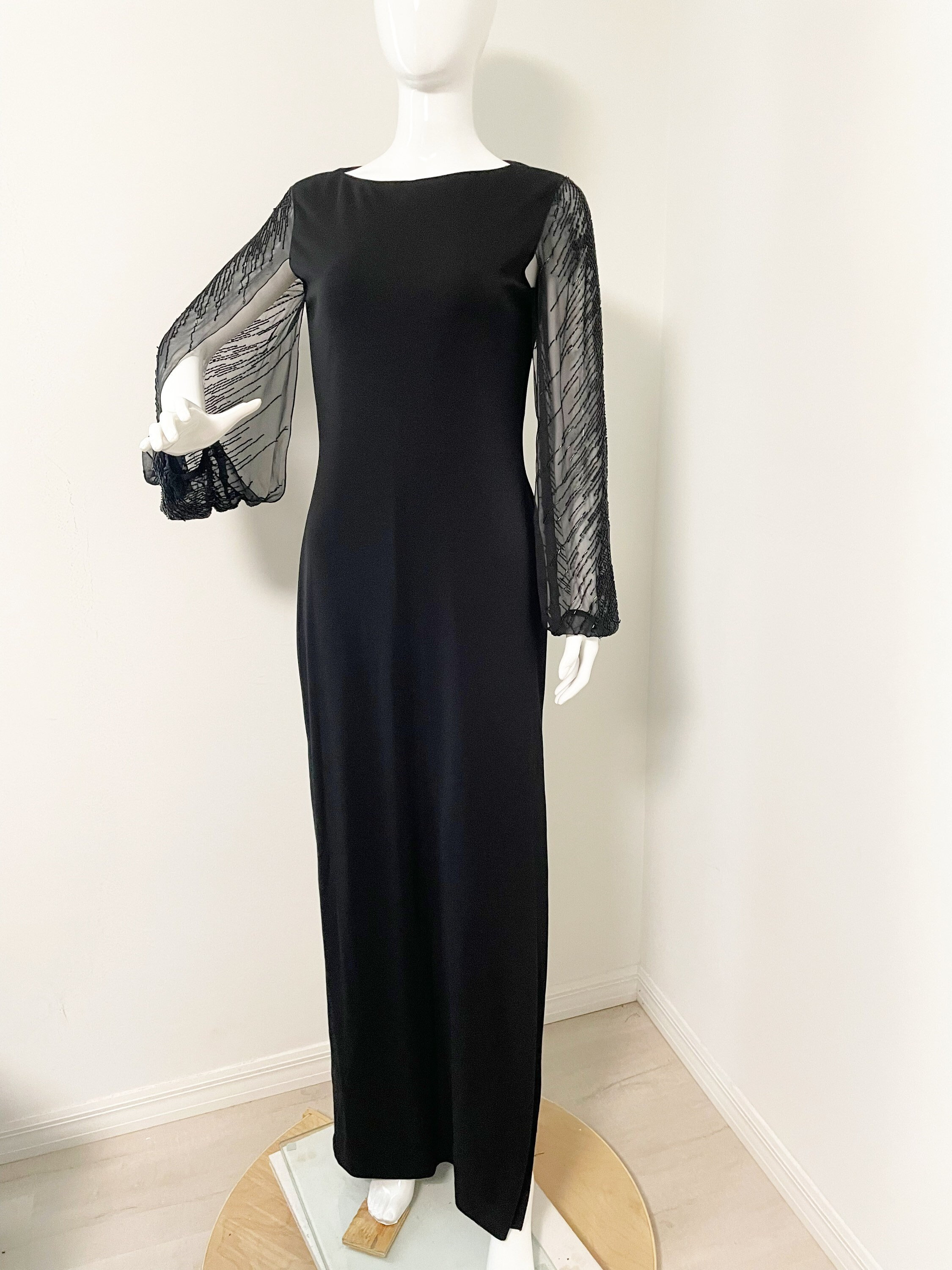 Halston Vestiti Originali Vintage Halston Designer Abito Nero