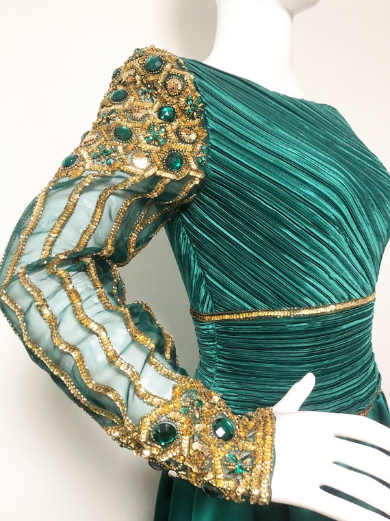 Vintage Lillie Rubin, George F. Couture, green go… - image 3