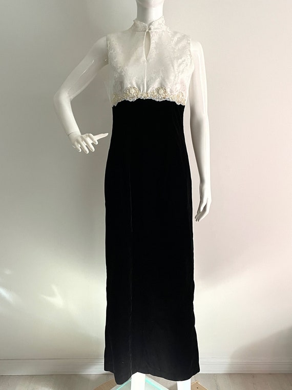 Vintage black and white Scott McClintock gown,