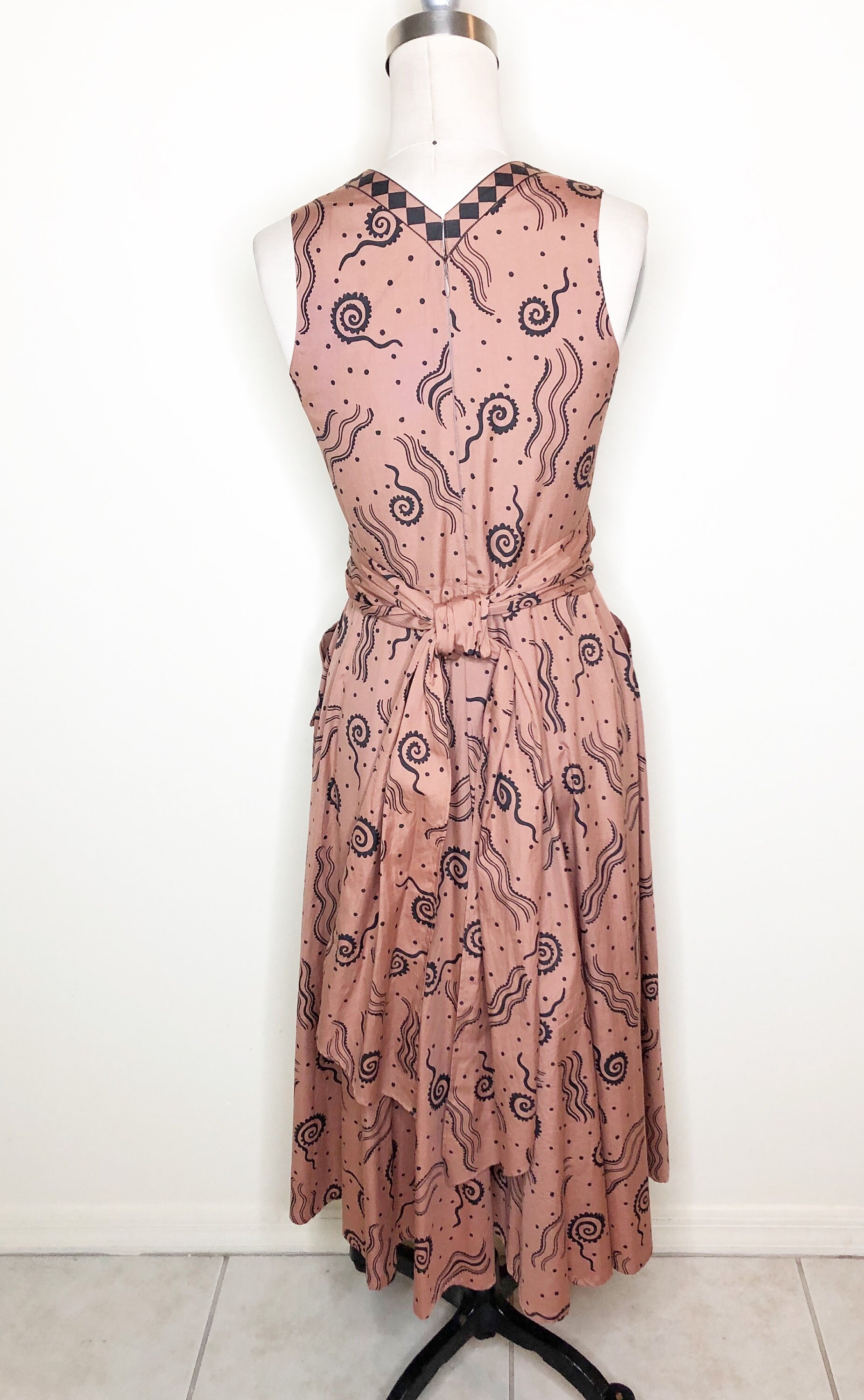 Hiroko Koshino Designer Dress, Cotton Dress, Sleeveless