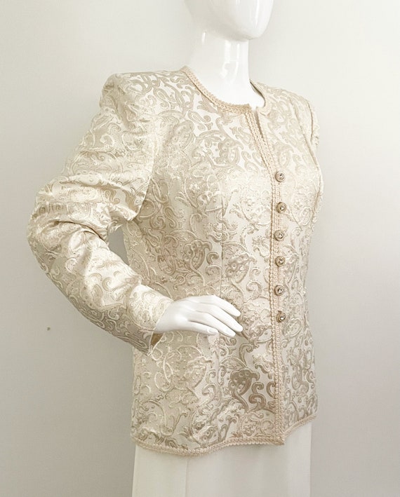 Vintage Lillie Rubin gold and ivory jacket, rhines