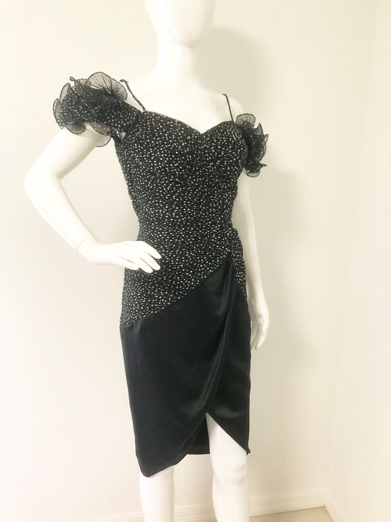 cache ruched dress 80s Cache Ruched Dress