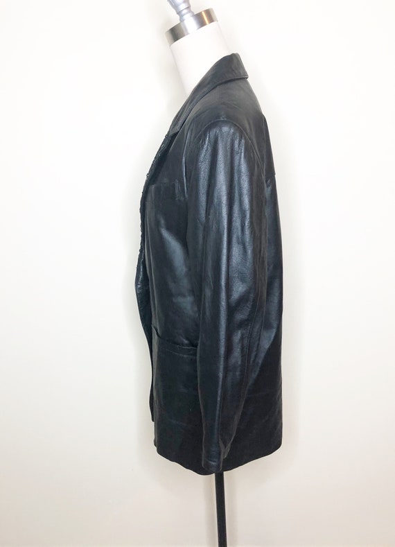 Vintage Leather jacket, longline leather blazer, … - image 5