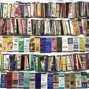 LOT of OVER 1000 Vintage Matchbook Covers 1940&#39;s 1950s Restaurants Food Advertising Pizza Hamburger Bars Beer Saloons Travel used NO matches