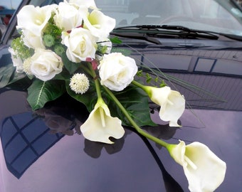 Wedding Car Silk Flower Bouquet: Elegant Cascade
