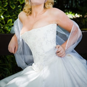 Wedding Bridal Silk Organza Stole Wrap