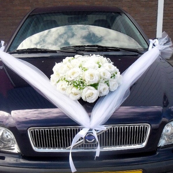 Décoration de voiture pour bal de mariage, cœur de Roses, fleurs de mariage qui ne fanent jamais, cadeau de fiançailles, de mariage