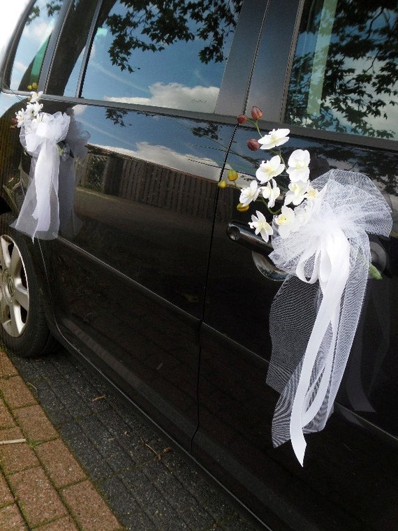 Wedding Car Decoration Cockades of Orchids Never Wilting Wedding Flowers  Small Bouquets for Wedding Car Doors 