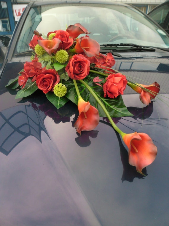 Wedding Car Decoration Cascading Bouquet of Silk Roses, Lilies