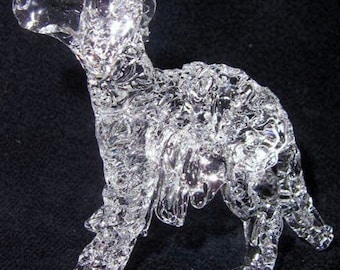 Borzoi Dog Crystal Glass Miniature Figurine
