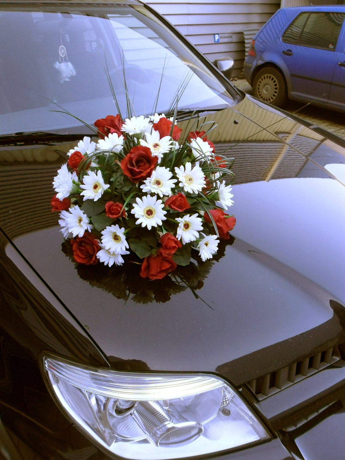 Round Floral Arrangement Decoration for Wedding Car Silk Etsy
