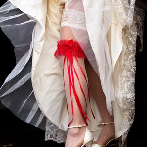 Carmen Red Garter Long Ribbons