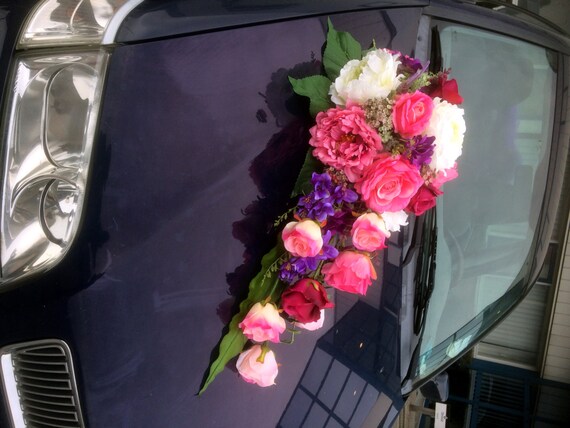 Wedding Car Decoration Cascading Bouquet of Silk Roses, Lilies