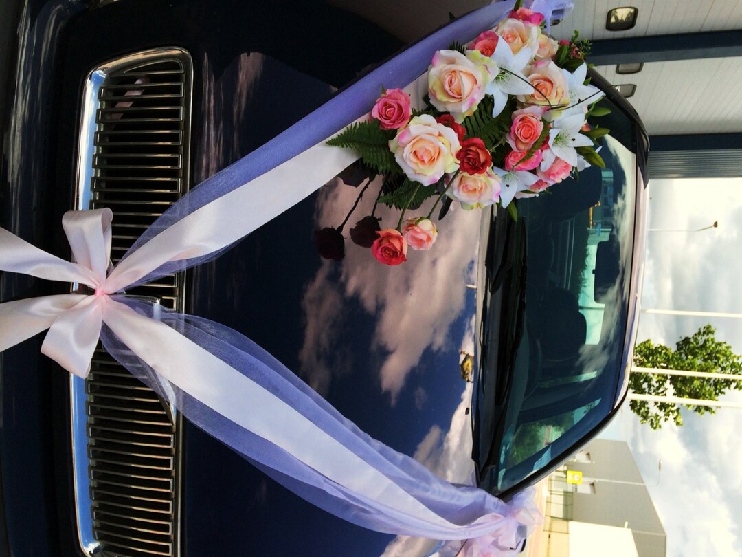 Layered Ribbons Wedding Car Decoration Etsy