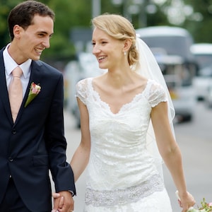 Angela Cascading Sides Wrist Length Bridal Veil