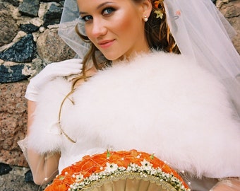 Elegant White Faux Fox Fur Bridal Shrug | Winter Wedding Accessories