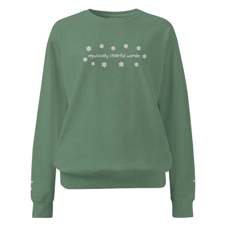 Repulsively Cheerful Woman Comfort Colors Sweatshirt | The Ashen Series | Road of Bones