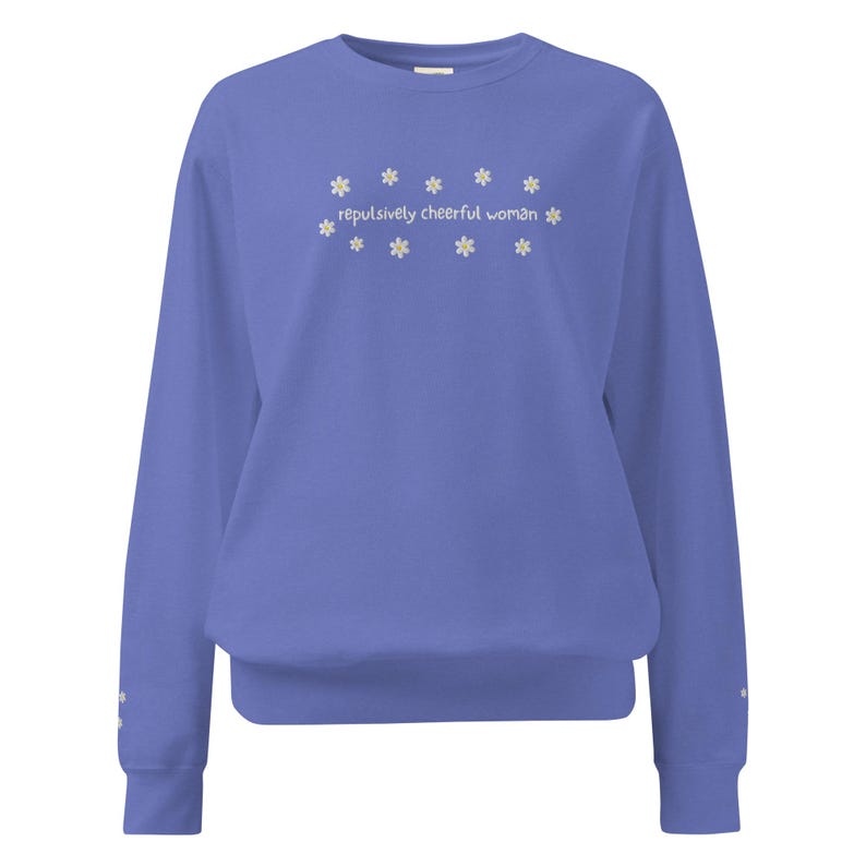 Repulsively Cheerful Woman Comfort Colors Sweatshirt | The Ashen Series | Road of Bones
