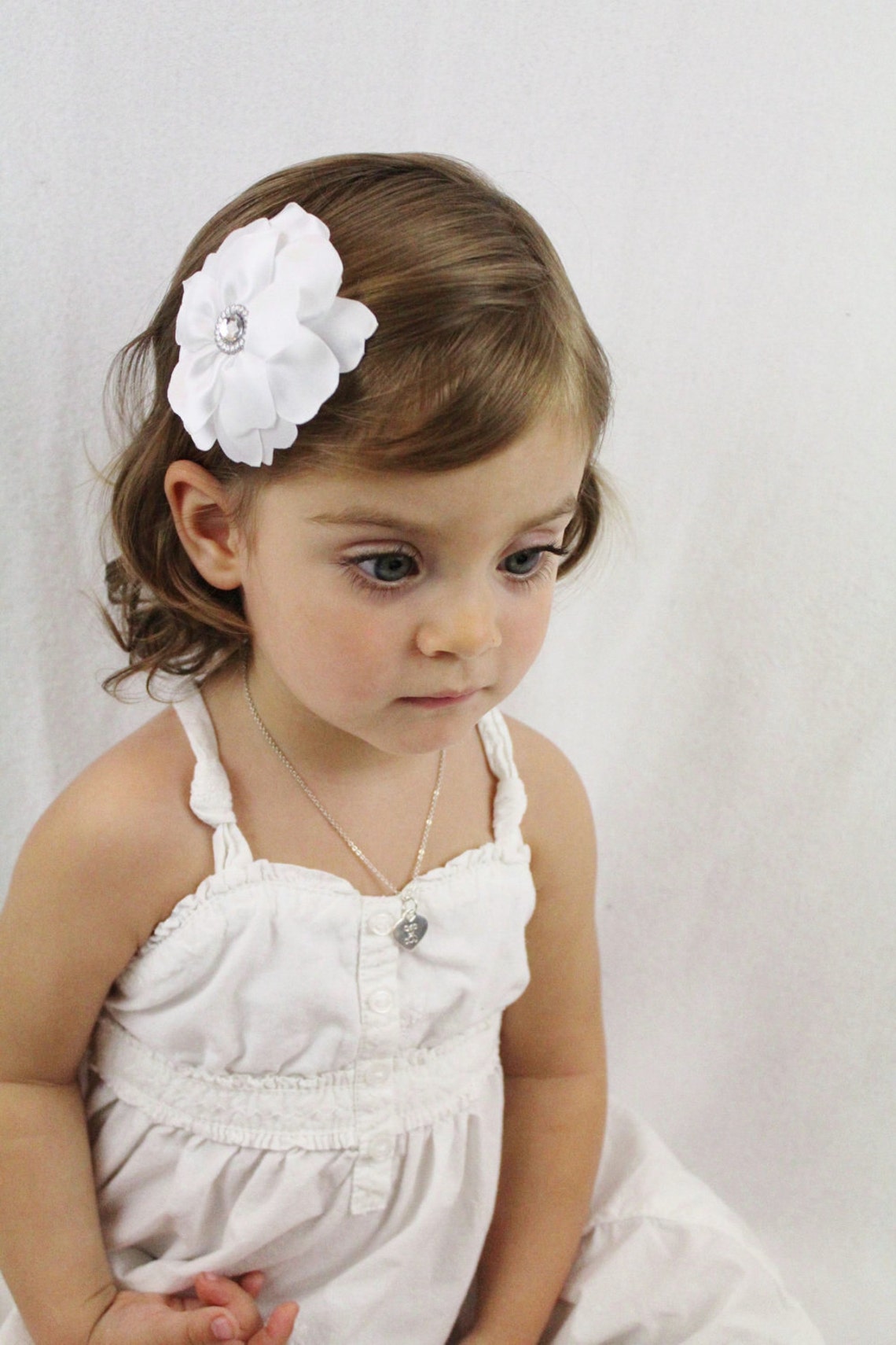 White Wedding Flower Hair Bow Fancy Layered Flower Hair Bow Etsy