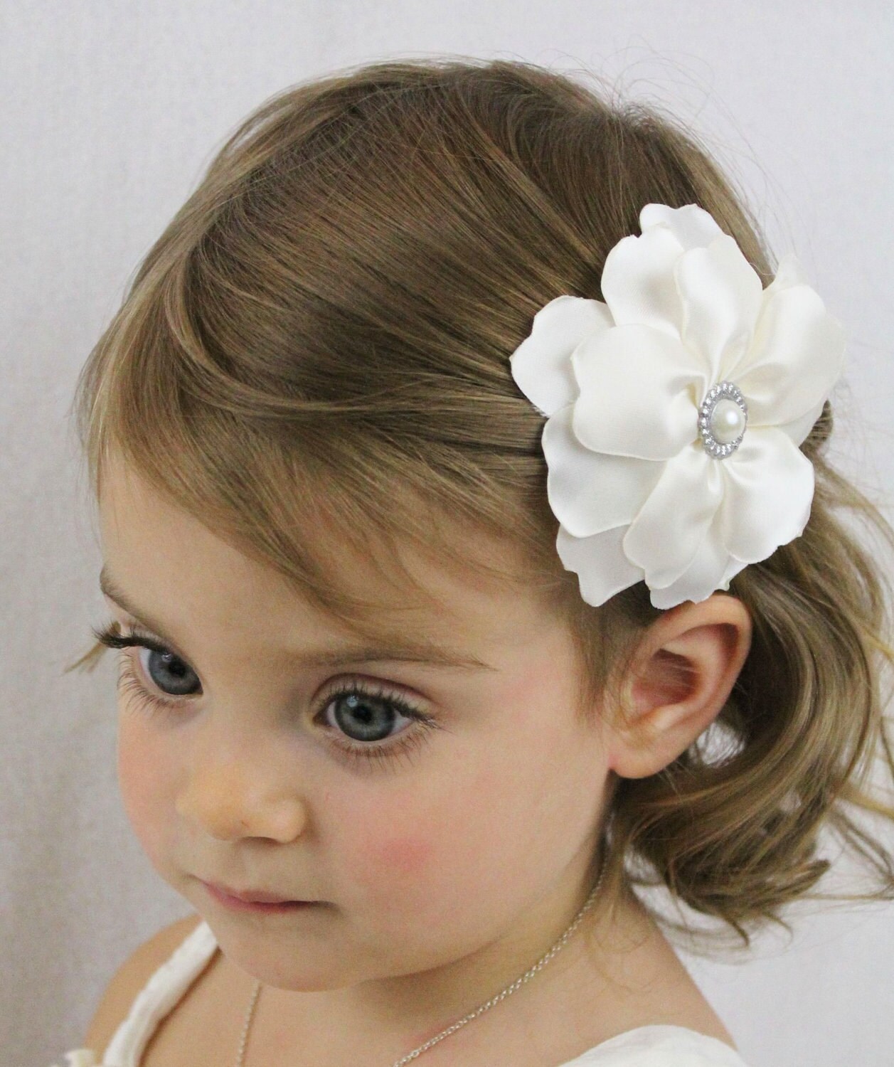 Ivory Wedding Flower Hair Bow Fancy Layered Cream Flower Etsy