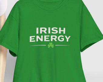 Iers energieshirt | Grappig St. Patrick's Day-T-shirt | Grafisch T-shirt klaver | Top Irish Pride | Trendy uniseks cadeau-T-shirt