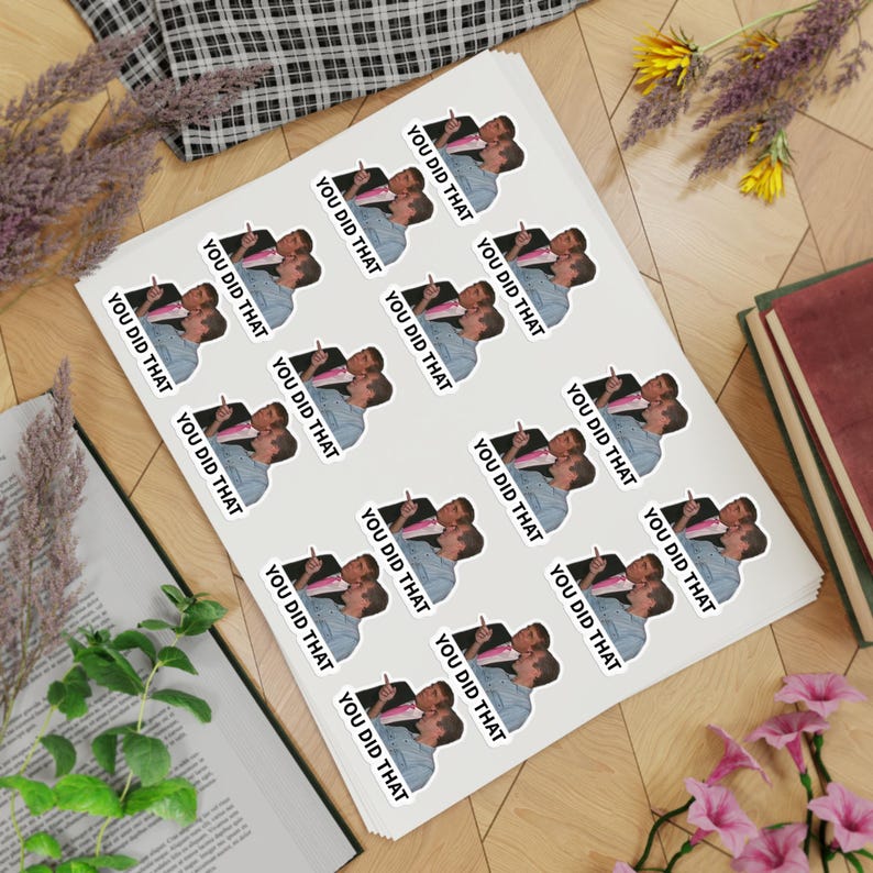 Pegatinas Trump Epstein You Did That (Tú lo hiciste) Hojas de pegatinas 16 pegatinas por hoja (5 cm) / Hasta 80 pegatinas en total / Pegatinas FD Anti-Trump imagen 5