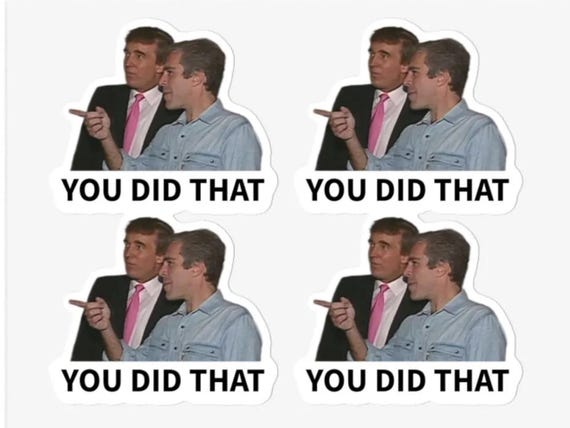 Trump Epstein You Did That Sticker Sheets 16 Stickers Per Sheet (2 inch) | Up To 80 Total Stickers | FD Anti-Trump Stickers
