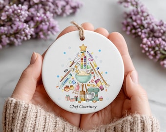 Personalized Chef Christmas Ornament, Culinary Tree, Gift for Baker