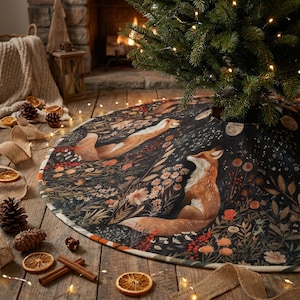 Wald Fuchs Weihnachtsbaum Rock | 112 cm Boho Cottagecore Dekor