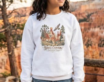 Sudadera infantil con cuello redondo y estampado de fauna del Parque Nacional Bryce Canyon